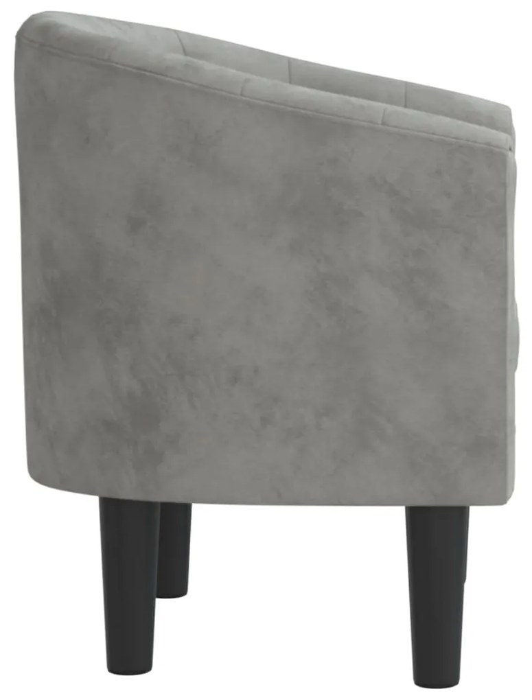 Poltrona veludo cinzento-claro