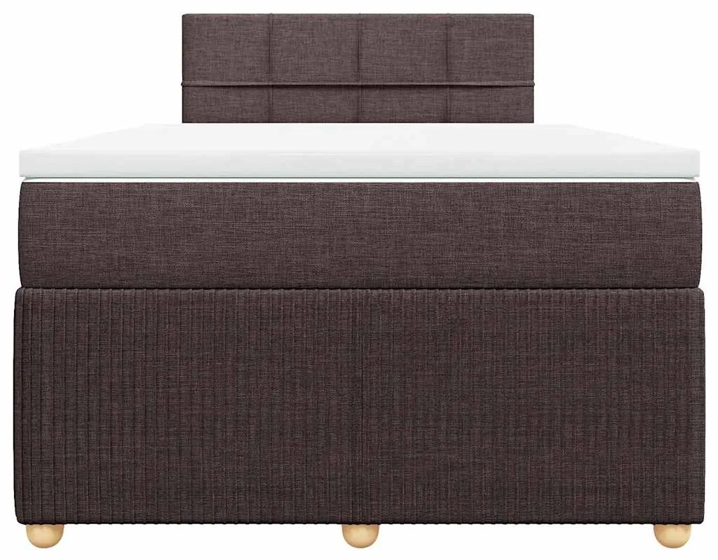 Cama boxspring com colchão 120x190 cm tecido castanho-escuro