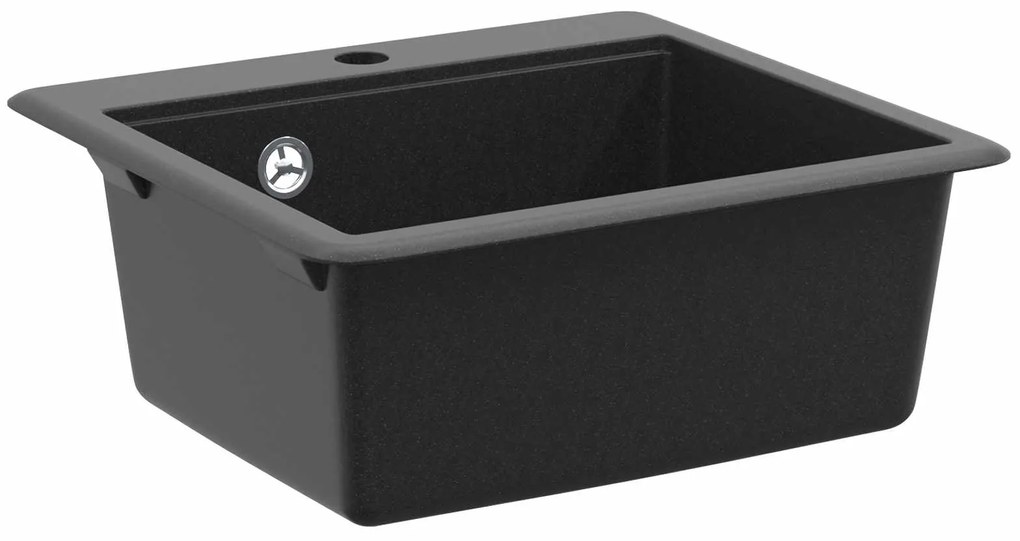 vidaXL Pia Preto 470 x 440 mm Granito
