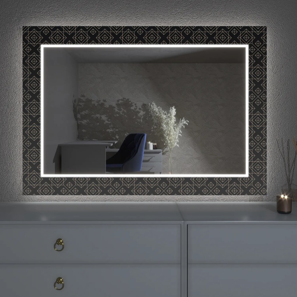 Espelho LED com decoração LED D14