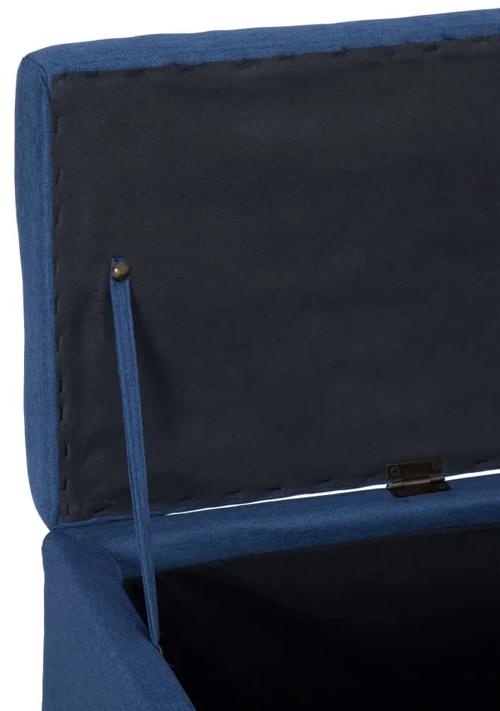 Banco c/ compartimento de arrumação 116 cm poliéster azul