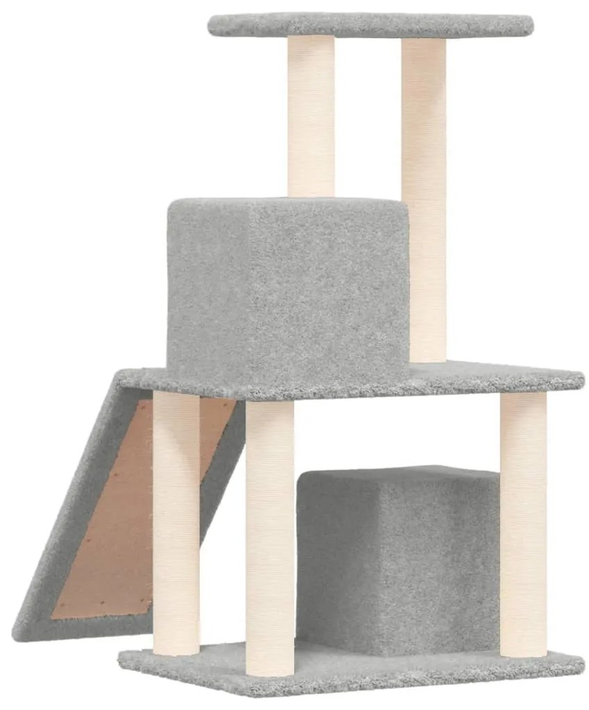 Árvore p/ gatos c/ postes arranhadores sisal 82 cm cinza-claro
