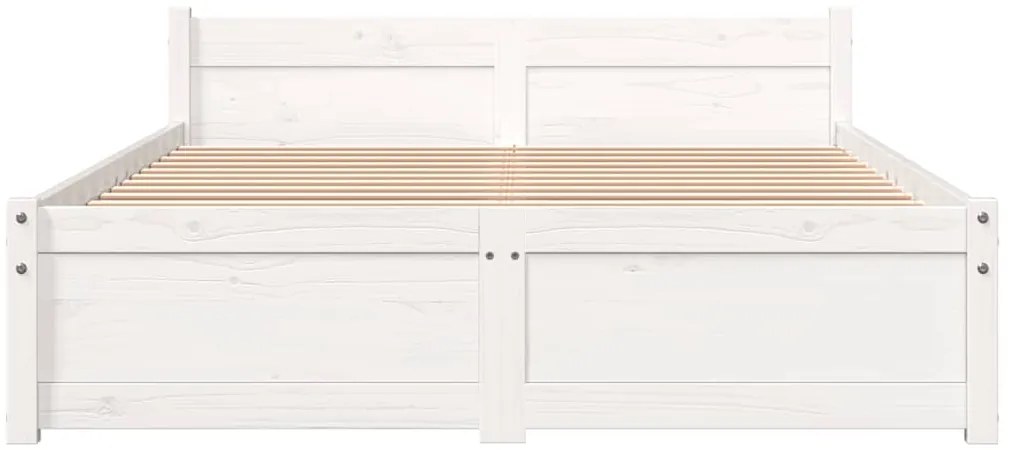 Estrutura de cama 120x200 cm madeira maciça branco