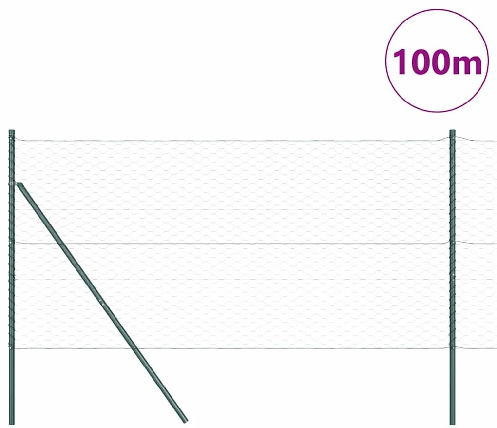 Cerca Hexagonal vidaXL Cinza 1x100 m Aço