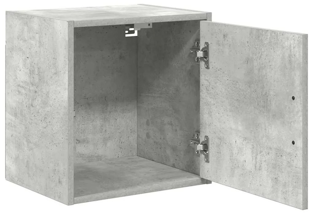 Armário de parede garagem concreto cinza madeira engenheirada