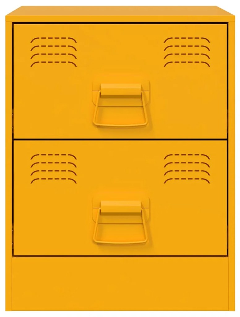 Mesa de cabeceira 34,5x39x44 cm aço amarelo