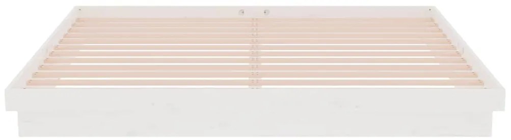 Estrutura de cama 200x200 cm madeira maciça branco