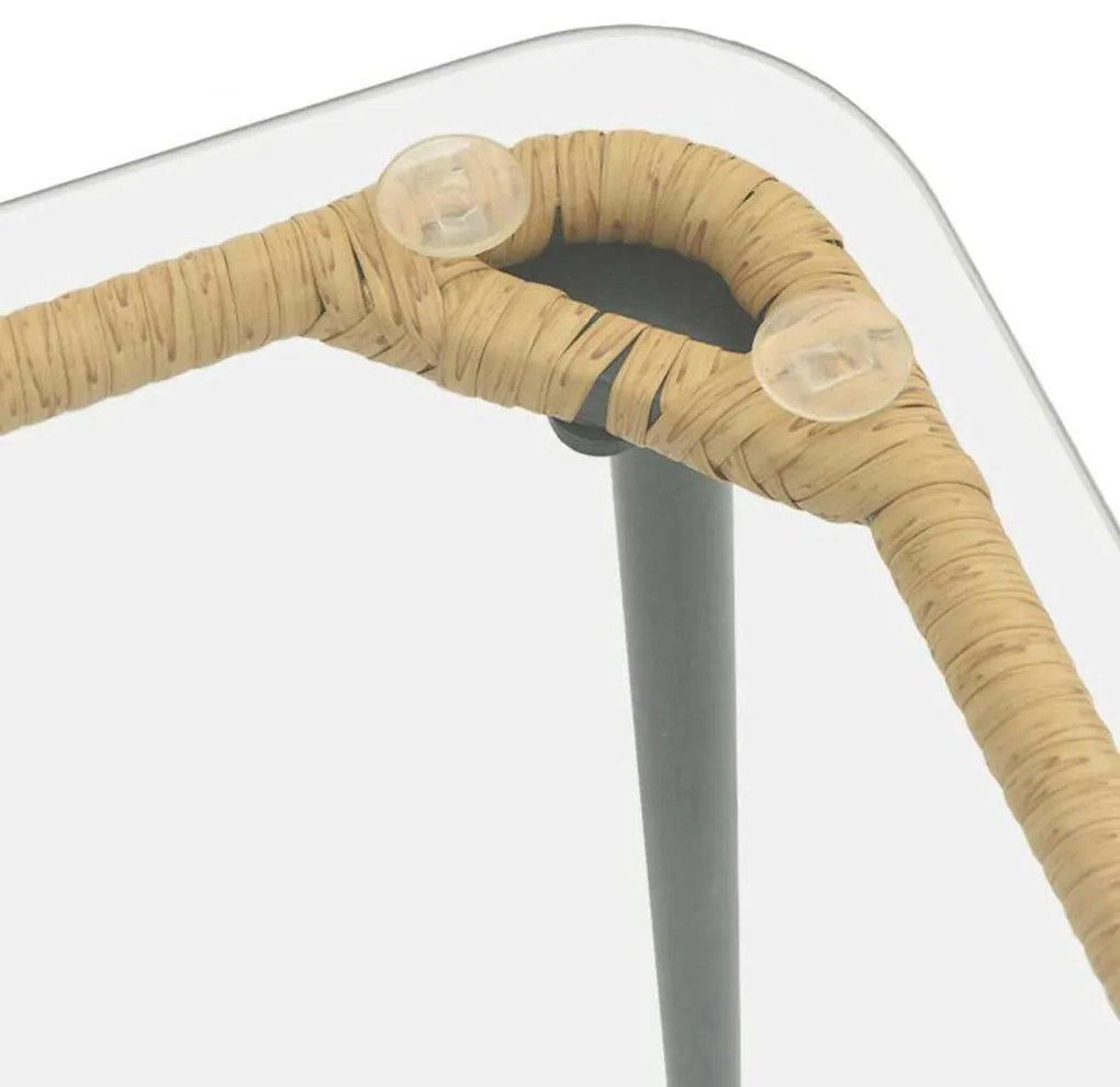 Mesa de Jardim Natural 80 x 40 x 45 cm Rattan Sintético