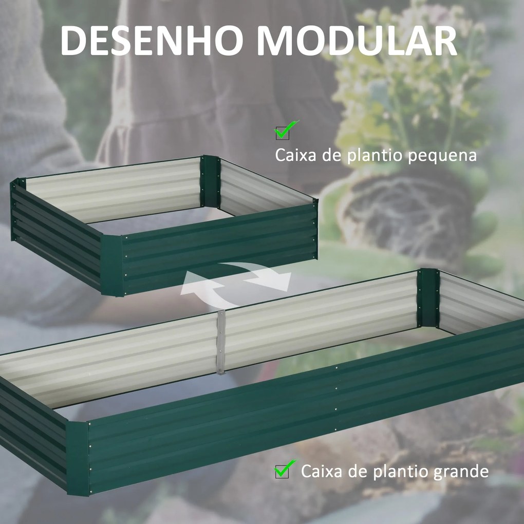 Caixa de Plantio de Aço Galvanizado Horta para Cultivar Plantas Flores