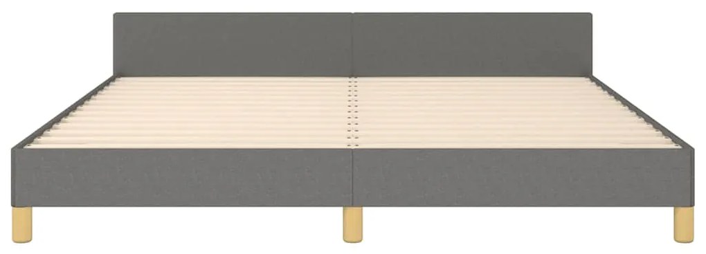 Estrutura de cama sem colchão 180x200 cm tecido cinzento-escuro