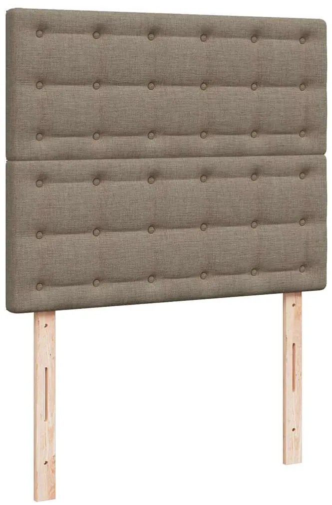 Cama box spring colchão/LED 120x190cm tecido cinza-acastanhado