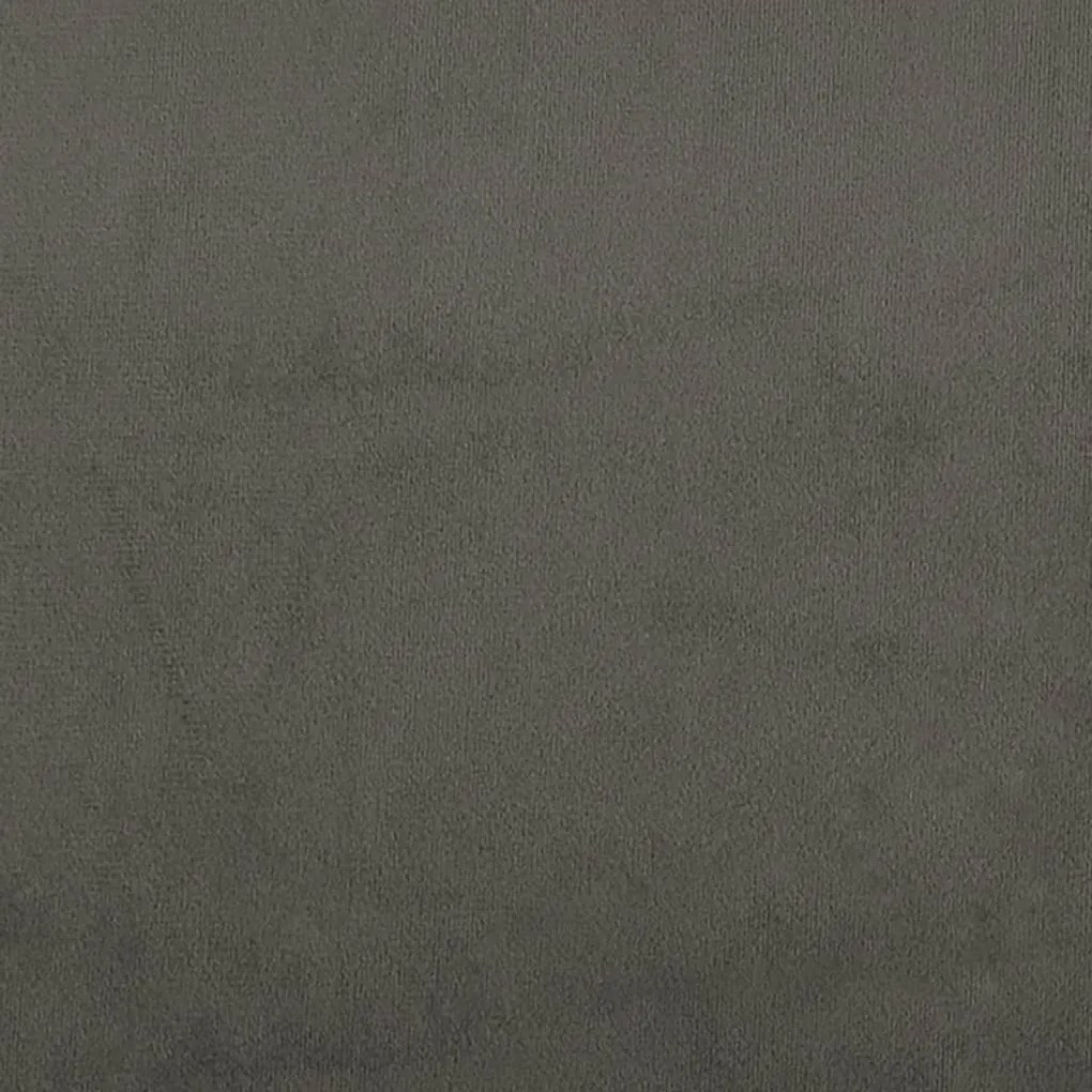 Cabeceira cama c/ abas veludo 203x16x118/128 cm cinzento-escuro