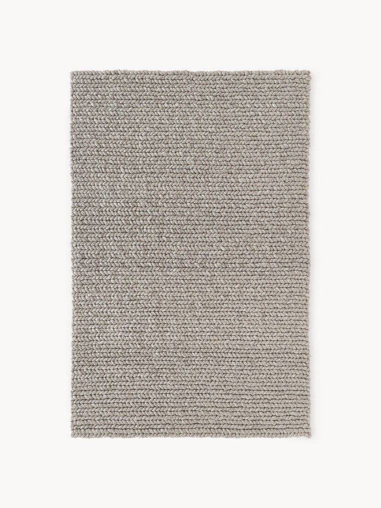 Tapete de lã com textura entrançada Bruna
