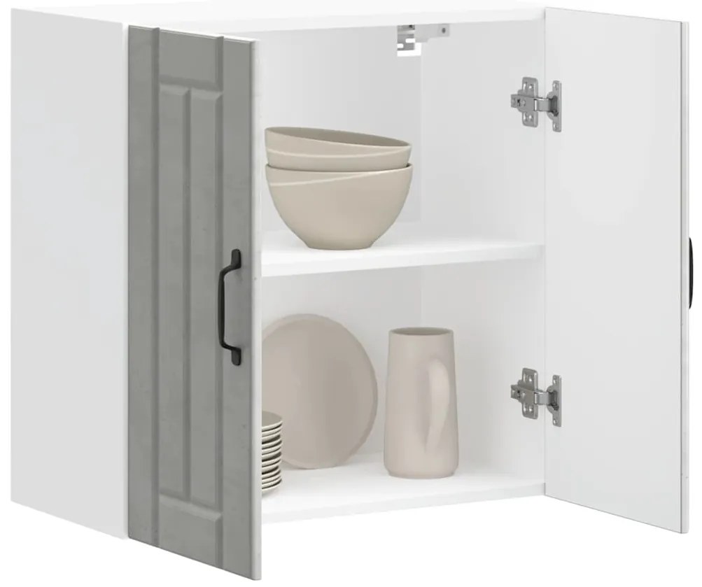 vidaXL Armário de parede da cozinha Lucca madeira cinzento cimento
