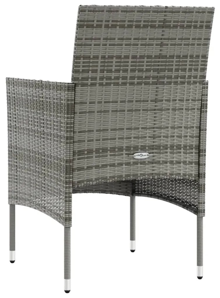 8 pcs conjunto lounge de jardim c/ almofadões vime PE cinzento