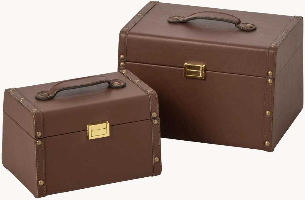 Caixas de arrumação em pele sintética Travel, conjunto de 2