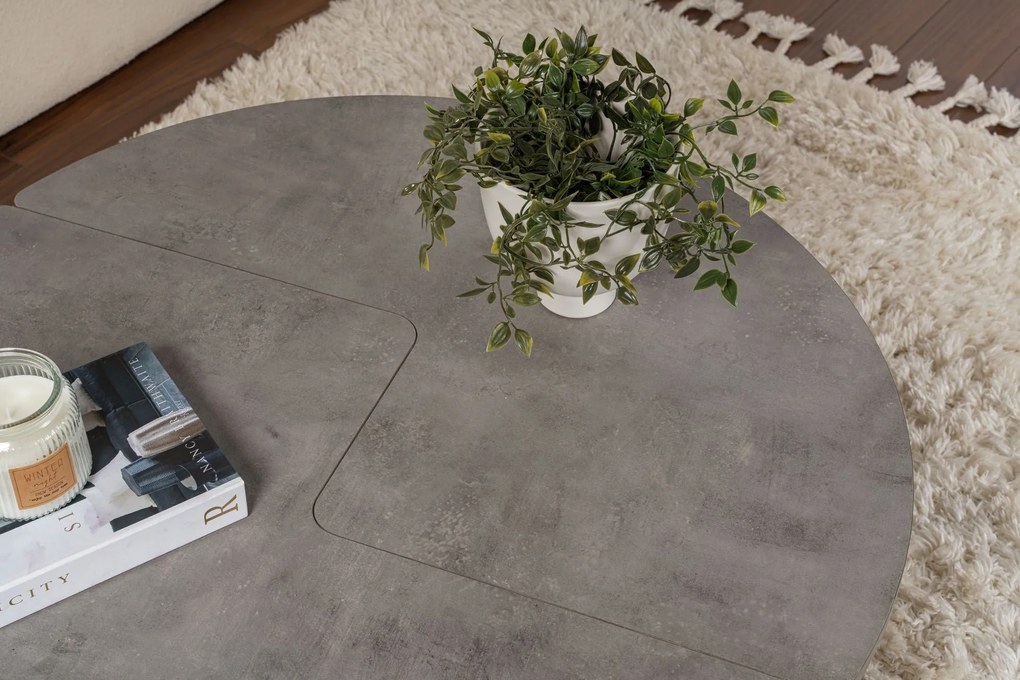 Mesa de Café Moira - Cinza Concreto - Ø90x41 cm
