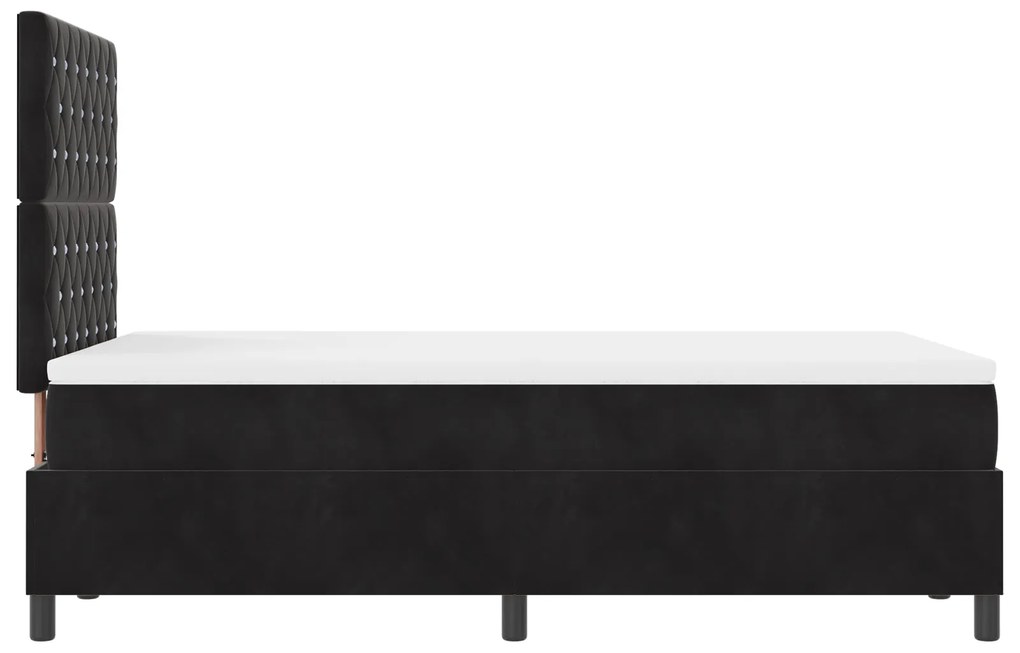 Camas Box Spring com Colchão vidaXL Preto 120x200 cm Veludo