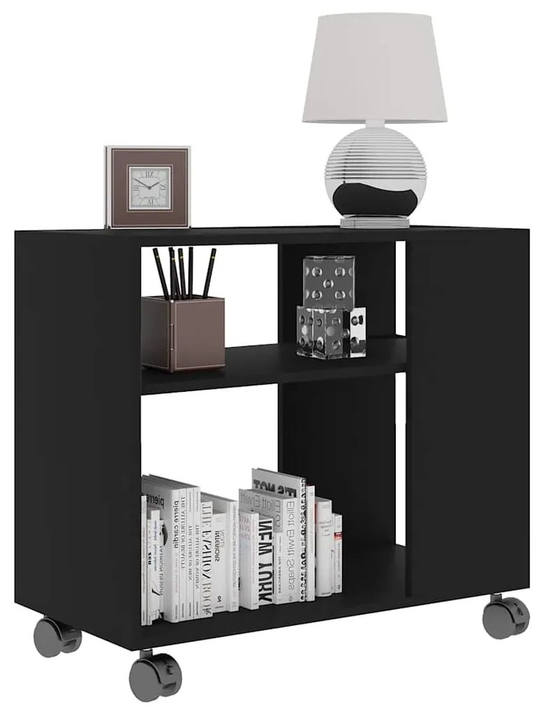 Mesa de apoio 70x35x55 cm derivados de madeira preto