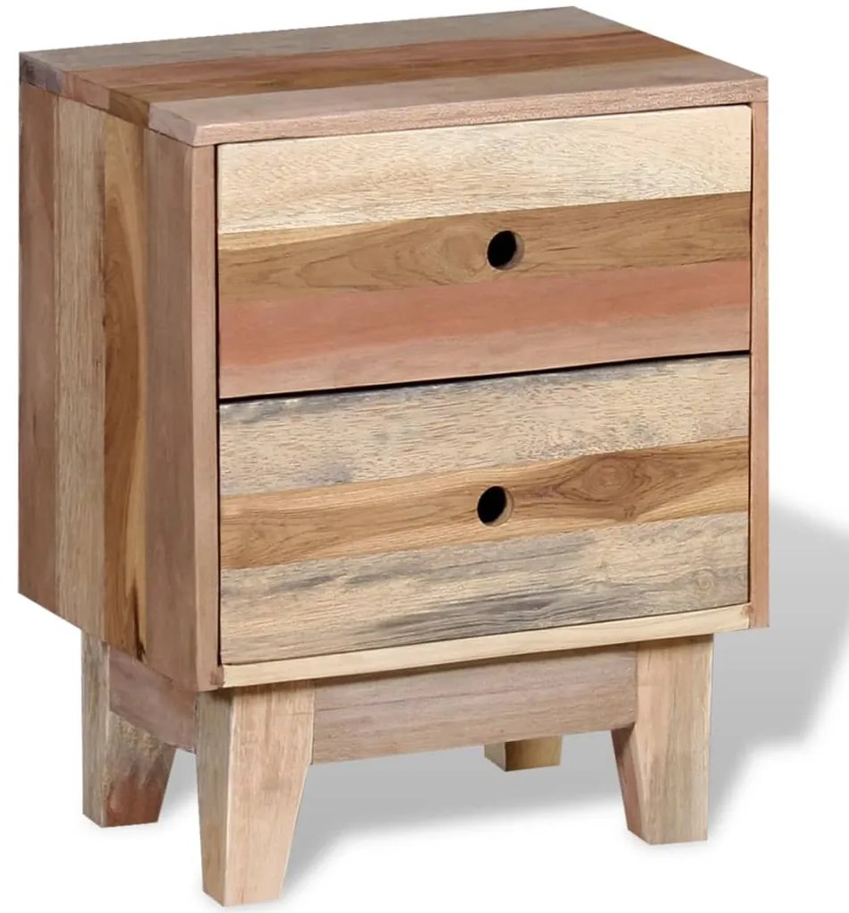 Mesa de cabeceira em madeira reciclada maciça