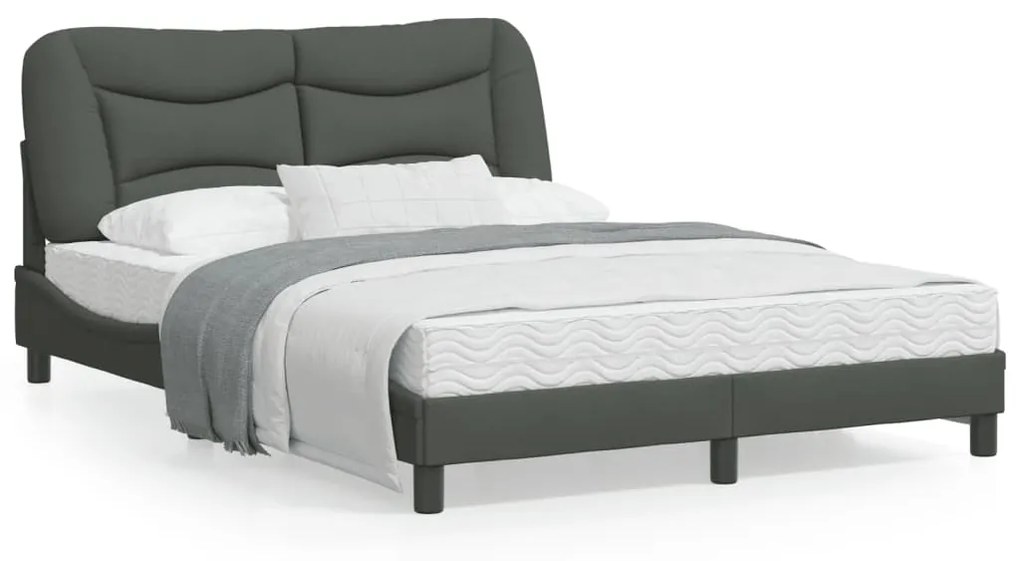 vidaXL Estrutura de cama sem colchão 120x200 cm tecido cinzento-escuro