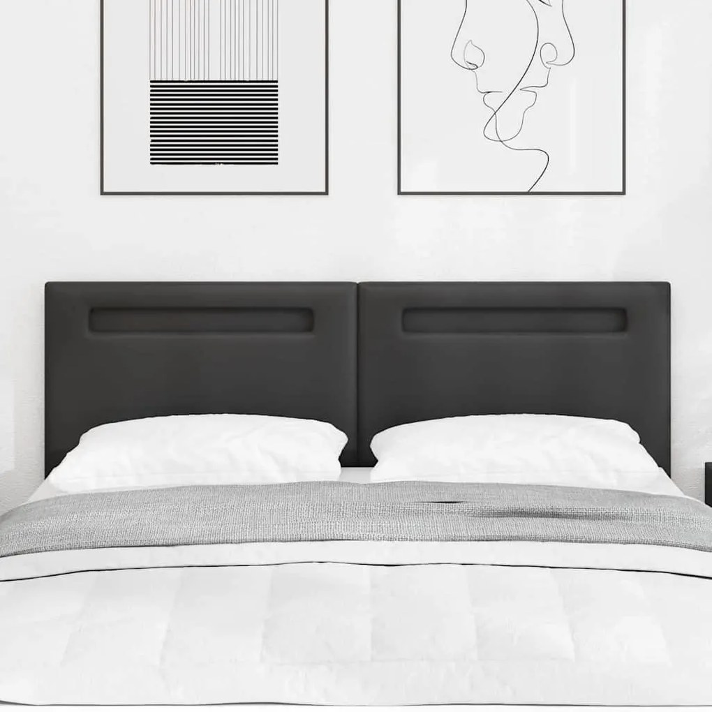 Cabeceira vidaXL Design Simples Preto 140 cm em Couro Sintético