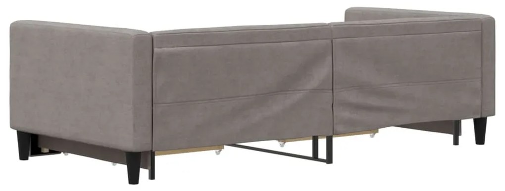Sofá-cama c/ gavetão/gavetas 90x200 cm tecido cinza-acastanhado