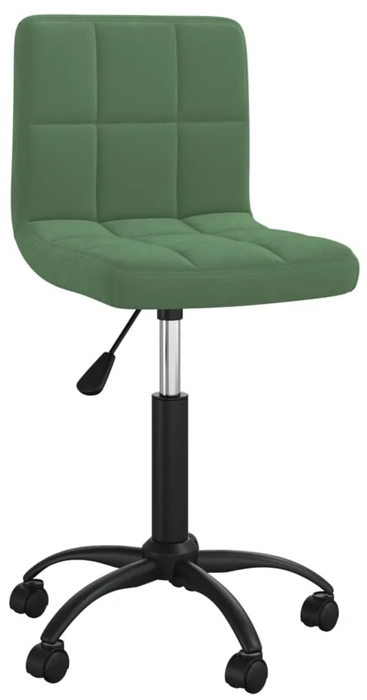 vidaXL Cadeira de jantar giratória veludo verde-escuro