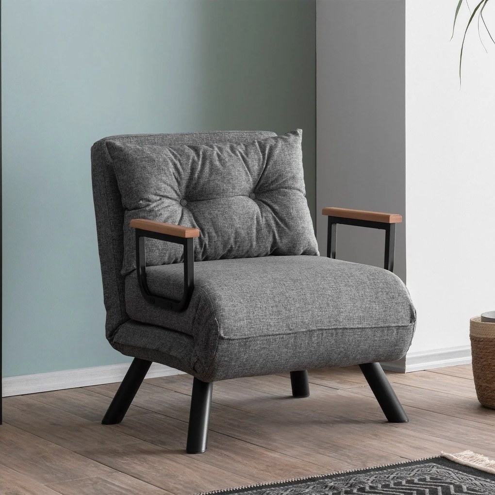 Sofá-Cama de 1 Lugar Sando – Cinzento Claro – 175x60 cm