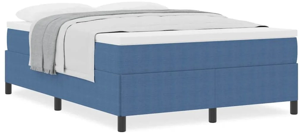Estrutura de Cama vidaXL Azul 140x200 cm em Tecido Canelado