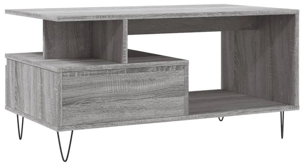 Mesa de centro 90x49x45 cm derivados de madeira cinzento sonoma