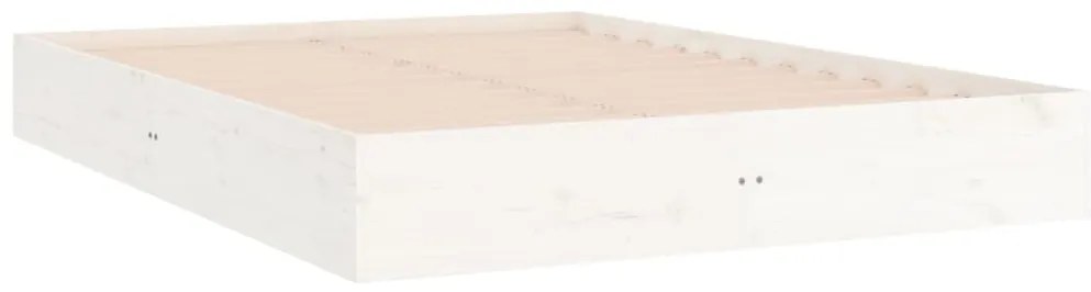 Estrutura de cama king 150x200 cm madeira maciça branco