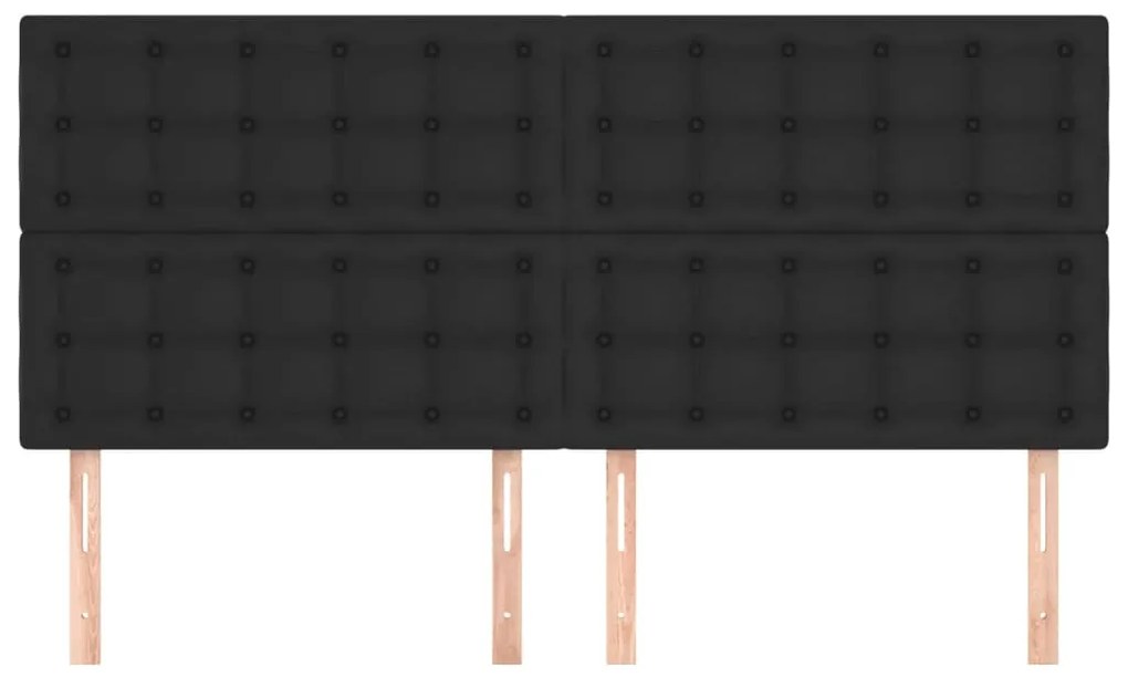 Cabeceira de cama 4 pcs couro artificial 100x5x78/88 cm preto