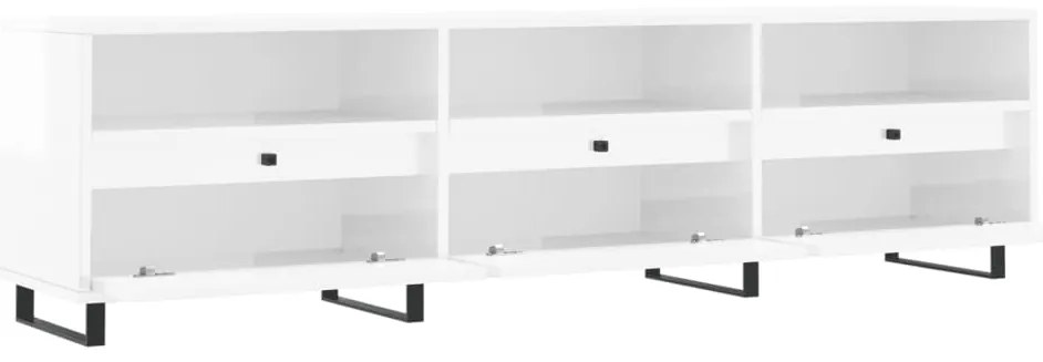 Móvel p/ TV 150x30x44,5 cm derivados madeira branco brilhante