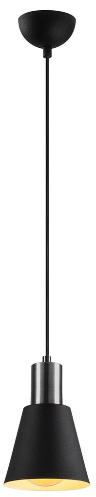 Candeeiro Suspenso Kem – Preto Níquel – Diâmetro 14 cm, Altura 114 cm