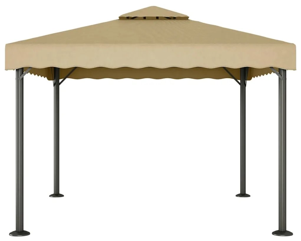 Gazebo 3x3 m alumínio e aço cinzento-acastanhado