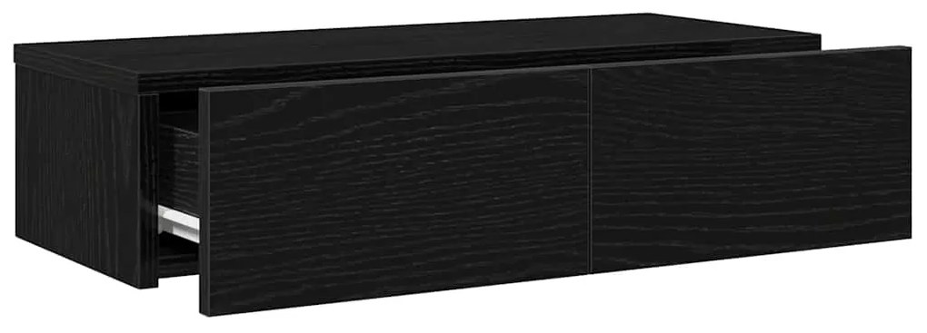 Prateleira parede c/ gavetas 60x26,5x15 cm deriv. madeira preto