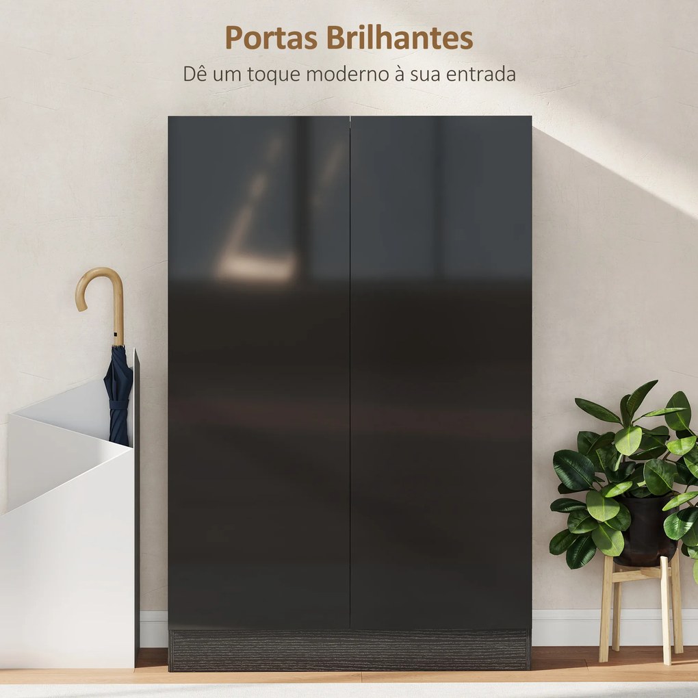 Sapateira para Entrada com Prateleiras Ajustáveis para 20 Pares de Sapatos 72x34,5x103 cm Preto