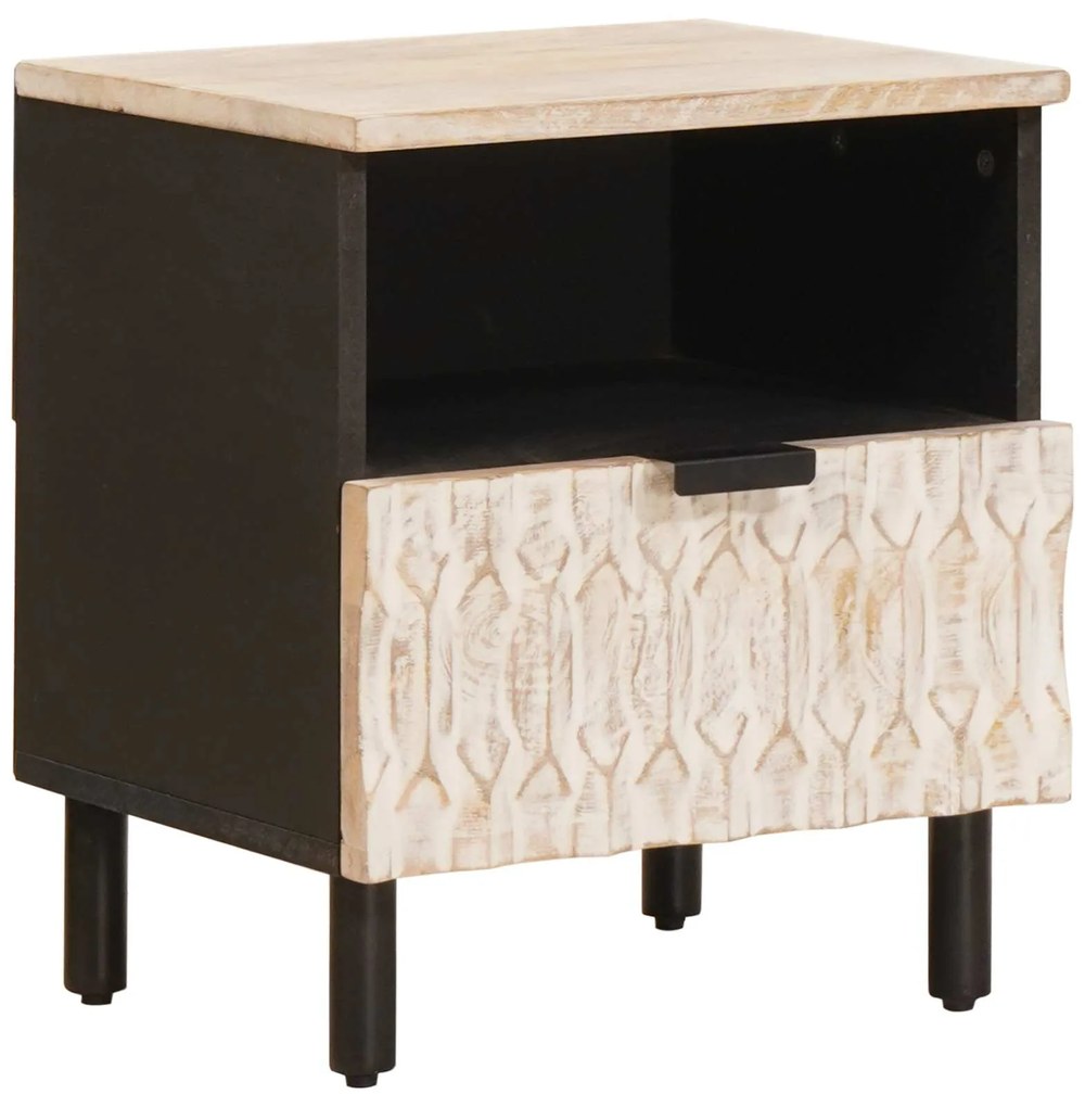 vidaXL Armário de Cabeceira com gaveta Branco 40 x 33 x 46 cm