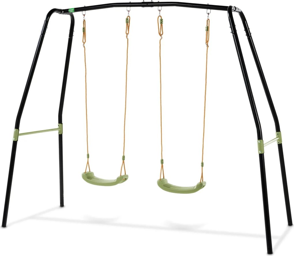 Baloiço de crianças com 2 baloiços verde e preto