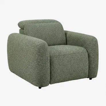 Pack De 2 Poltronas Reclináveis Elétricas Estofadas Peggy Bouclé Verde Sálvia - Sklum