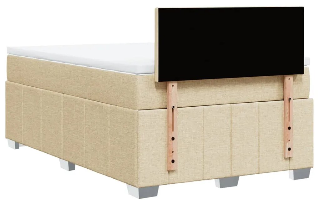 Cama boxspring com colchão 120x190 cm tecido cor creme