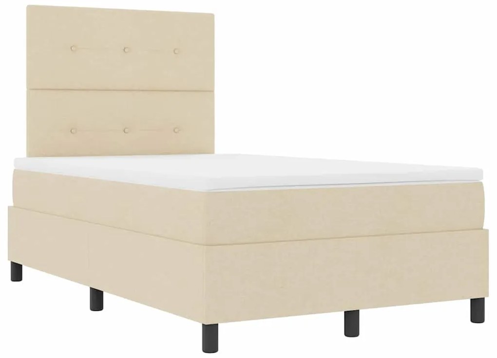 Cama Box com Colchão Creme 120x200 cm Tecido