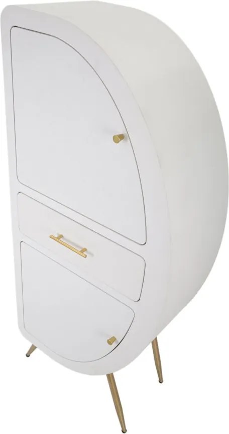 ARMÁRIO DE 2 PORTAS VENUS 60X32X133 CM BRANCO E DOURADO