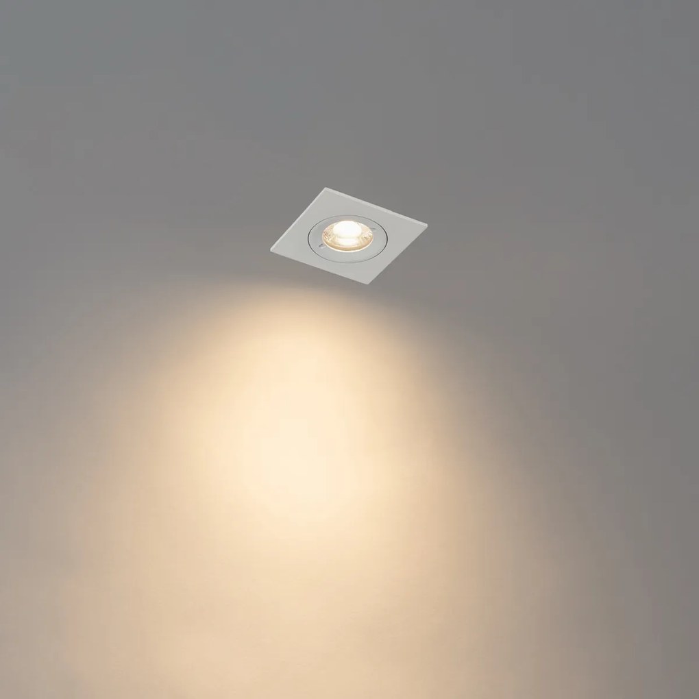 Foco embutido moderno branco quadrado IP44 - Xena Moderno