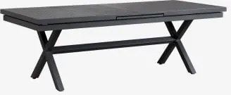 Rectangular Extensible Garden Table In Aluminum Karena Cinza Grafito & 240 - 300 X 100 Cm - Sklum