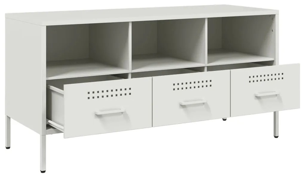 Móvel de TV 100,5x39x50,5 cm aço branco