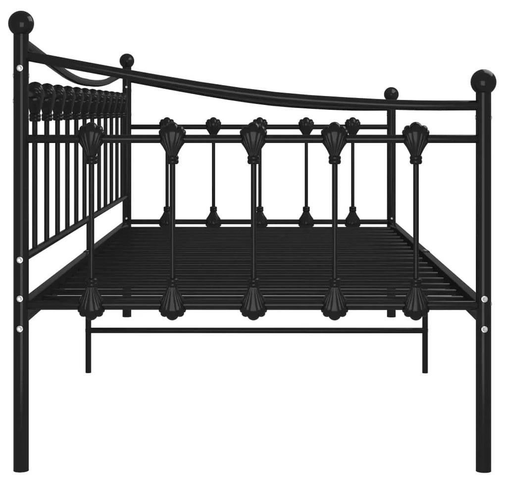 Sofá-cama 90x200 cm metal preto