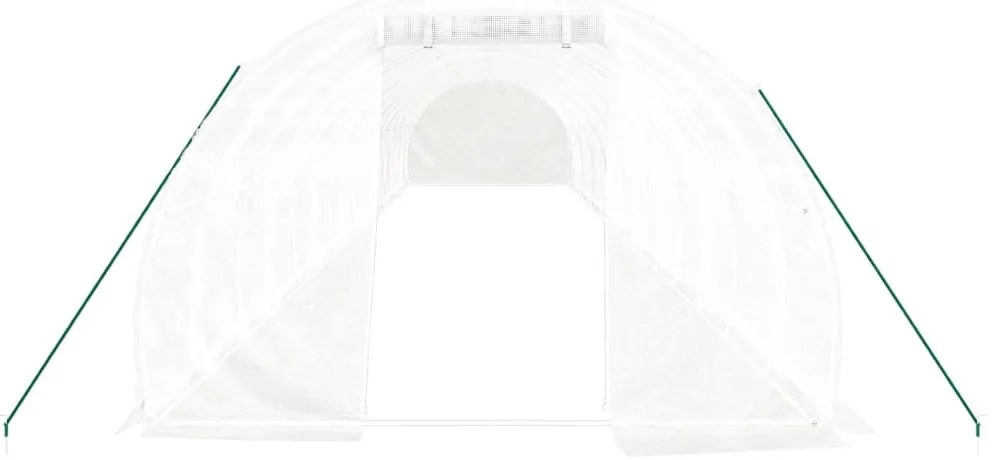 Estufa com estrutura de aço 48 m² 16x3x2 m branco