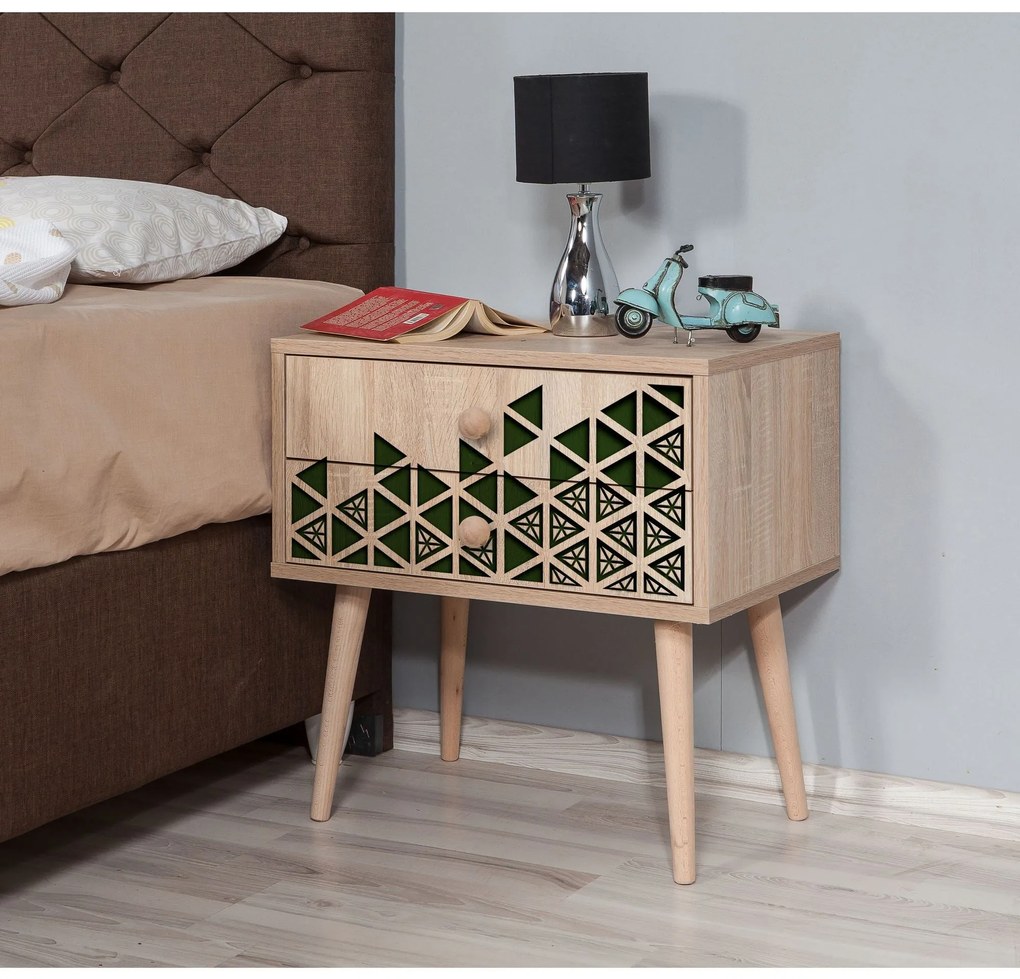 Mesa de Cabeceira Two – Carvalho Sonoma – 60x61x40 cm